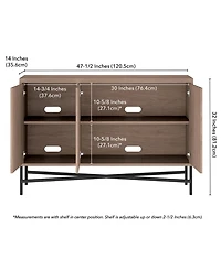 Hudson & Canal Brighton 48" Wide Rectangular Fluted Buffet Table