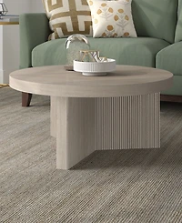 Hudson & Canal Holm 32" Wide Round Fluted Coffee Table