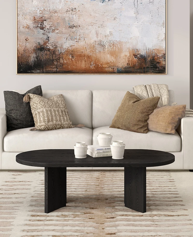 Hudson & Canal Alma 48" Wide Oval Coffee Table
