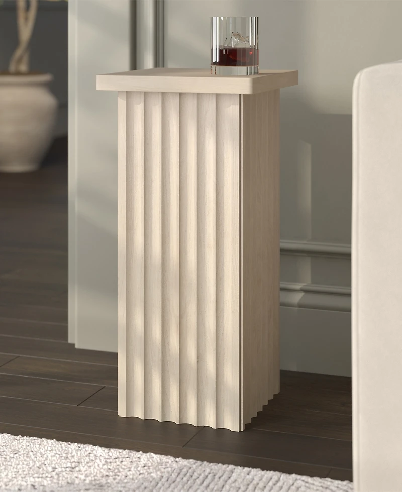 Hudson & Canal Bourne 22" Wide Square Fluted Side Table