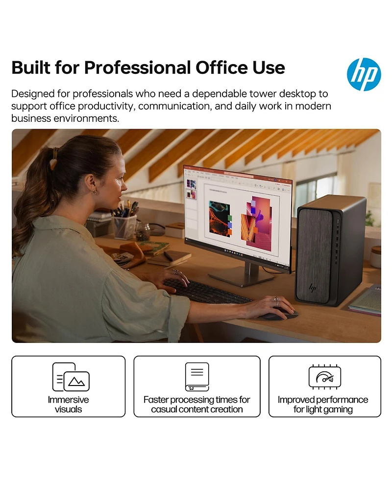 Hp OmniDesk Tower Desktop Amd Ryzen 7 32GB Ram Amd Radeon Graphics 1TB Ssd Storage Windows 11 Home