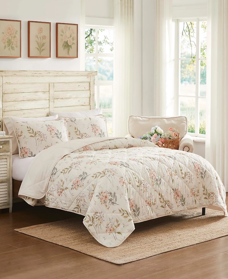 Avanti Wildflowers Reversible 3-Pc. Quilt Set, King