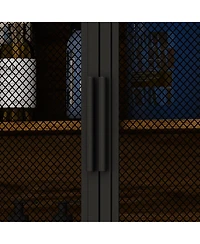 Toilet Storage with Metal Mesh Doors and Adjustable Shelves