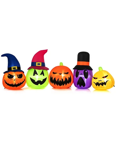 9 Ft Inflatable Pumpkin Patch Family Blow up Yard Halloween