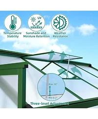gaomon Walk-In house, Polycarbonate Panels, Adjustable Roof Vent & Sliding Door, Aluminum Frame, Garden & Patio