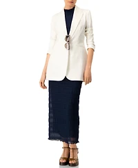Ivonne Women's Single Button Cotton Blazer