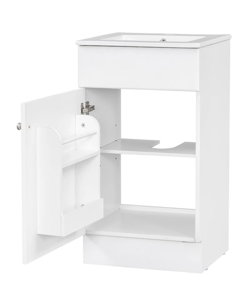 Sillysis Bathroom Vanity with Sink, Painted Mdf Cabinet, Soft Close Door, Adjustable Shelf & Organizer for Small Spaces