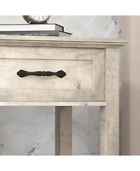 gaomon Wood Bedside Table With 1 Drawer and Open Storage Shelf