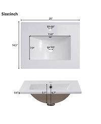 Sillysis Small Bathroom Vanity Cabinet with Ceramic Sink, Soft Close Door & Ample Storage for Compact Spaces