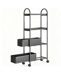 Yigii Slim Storage Cart With Pull Out Baskets For Narrow Spaces Kitchen Bathroom Laundry