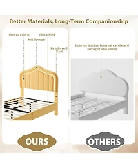 gaomon Twin Led Upholstered Bed Frame Storage Drawer Velvet Princess Platform Sturdy Wooden Slats Easy Assembly No Box Spring