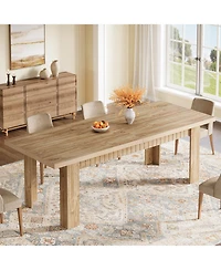 Tribesigns 79 Inch Wood Dining Table for 6-8 People, Extra Long Kitchen Table