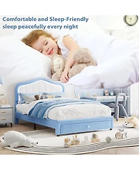 gaomon Full Led Upholstered Bed Frame Storage Drawer Velvet Platform No Box Spring Wooden Slats Easy Assembly