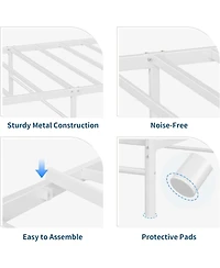 gaomon Bed Frame for Kids, Twin Xl Size Bed with Headboard and Footboard, Heart Shaped Platform Bed Frames, Heavy Metal Slat Support, Noiseless