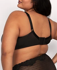 Curvy Couture Women's Sheer Whisper Plunge T-Shirt Bra