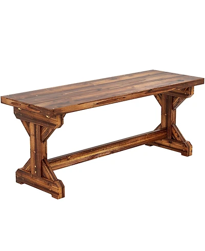 Outsunny Outdoor Wooden Bench, Rustic Garden Bench Loveseat