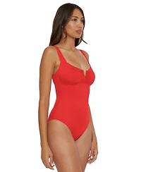 Becca Women's V-Neck One-Piece Swimsuit