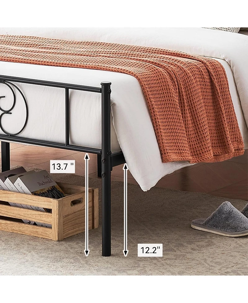 gaomon Bed Frame with Headboard and Footboard for Girls, Bed Metal Platform with Steel Slat Support, Mattress Foundation with Storage