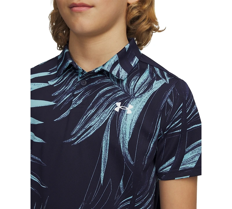 Under Armour Boys' 6-20 Matchplay Printed Polo Two Button Pocket Shirt