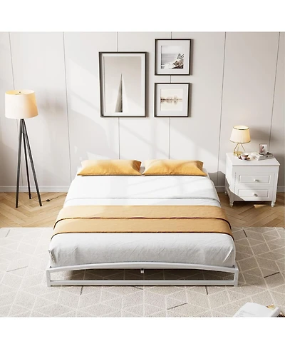 gaomon Full Low Bed Frame 6 Inch Heavy Duty Metal Platform Mattress Foundation Noise-Free No Box Spring Easy Assembly