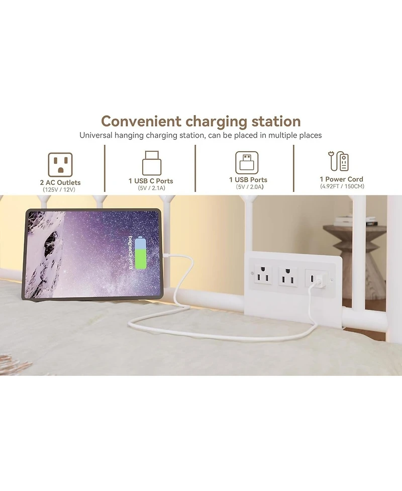 gaomon Metal Daybed with Trundle Sofa Bed Frame Charging Station Led Lights for Living Room Guest Room