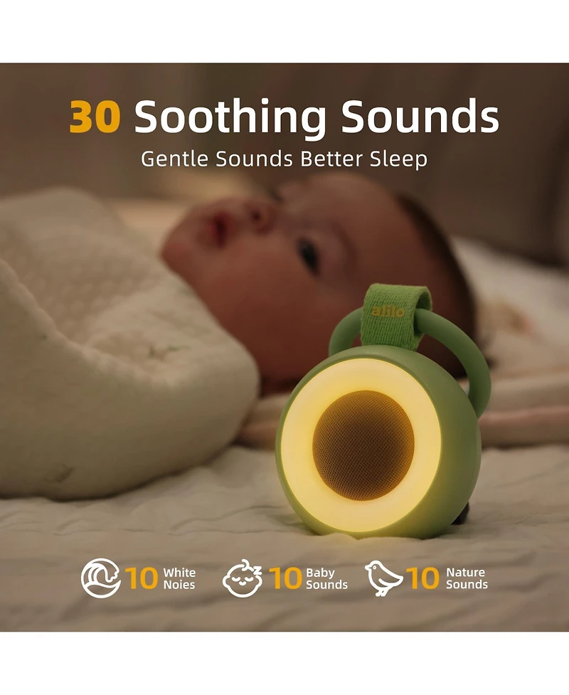 Alilo Pocket Soother Portable Baby Sound Machine – White Noise, Soothing Sounds and Nightlight