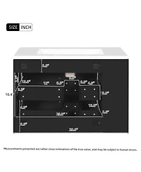 Sillysis 30" Wall Mounted Bathroom Vanity with Sink, Modern Mdf Cabinet, 2 Drawers and Open Shelves for Small Spaces