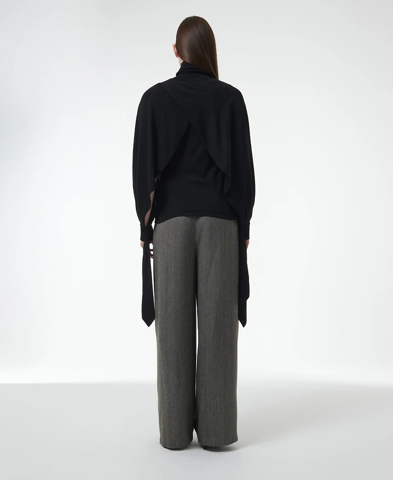 Leem Women's Layered Butterfly Sleeve Knitted Sweater