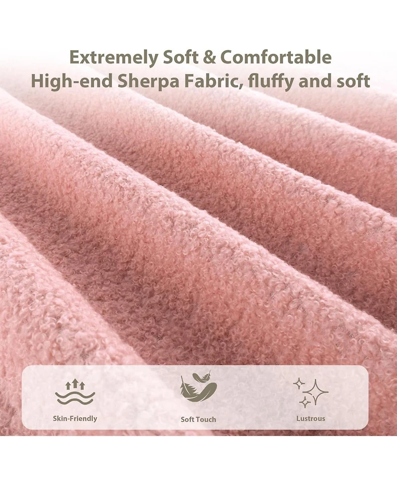 gaomon Platform Bed Metal Frame Wooden Slats Sherpa Fabric Upholstered Headboard No Box Spring No Noise