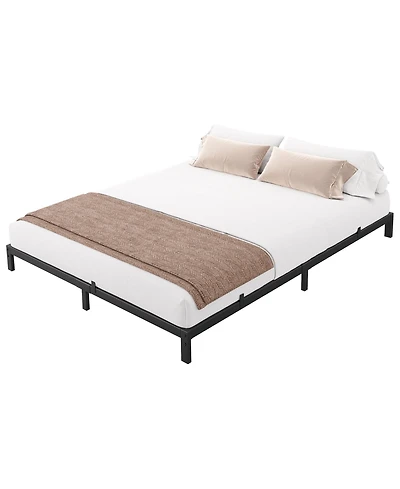 6 Inch Queen Low Profile Metal Bed Frame-Reliable Mattress Foundation-No Box Spring Required