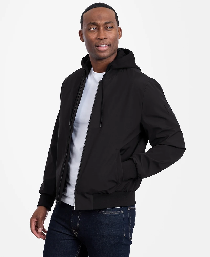 Calvin Klein Men's Bomber Knit Hood Jacket