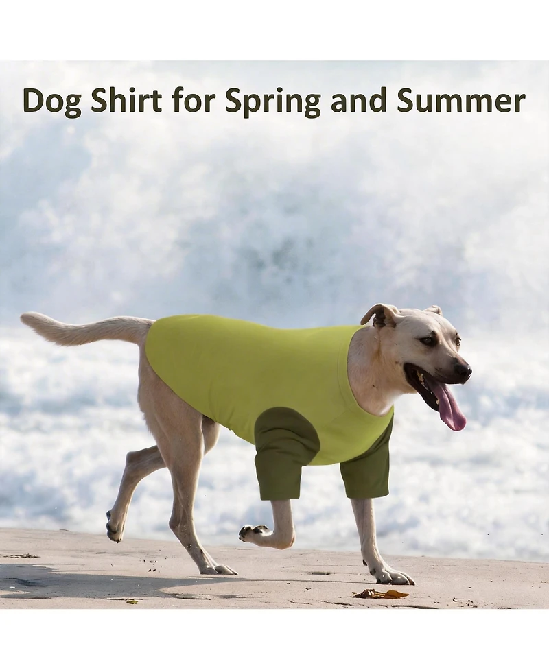 Aronkl 2 Pack Breathable Cotton Spandex Dog T-shirts for Year-Round Comfort