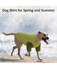 Aronkl 2 Pack Breathable Cotton Spandex Dog T-shirts for Year-Round Comfort