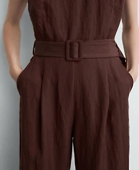 Mango Women's Lyocell Belt Jumpsuit
