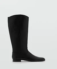 Mango Women's Zipper Leather Boots
