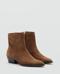 Mango Women's Heel Suede Ankle Boots