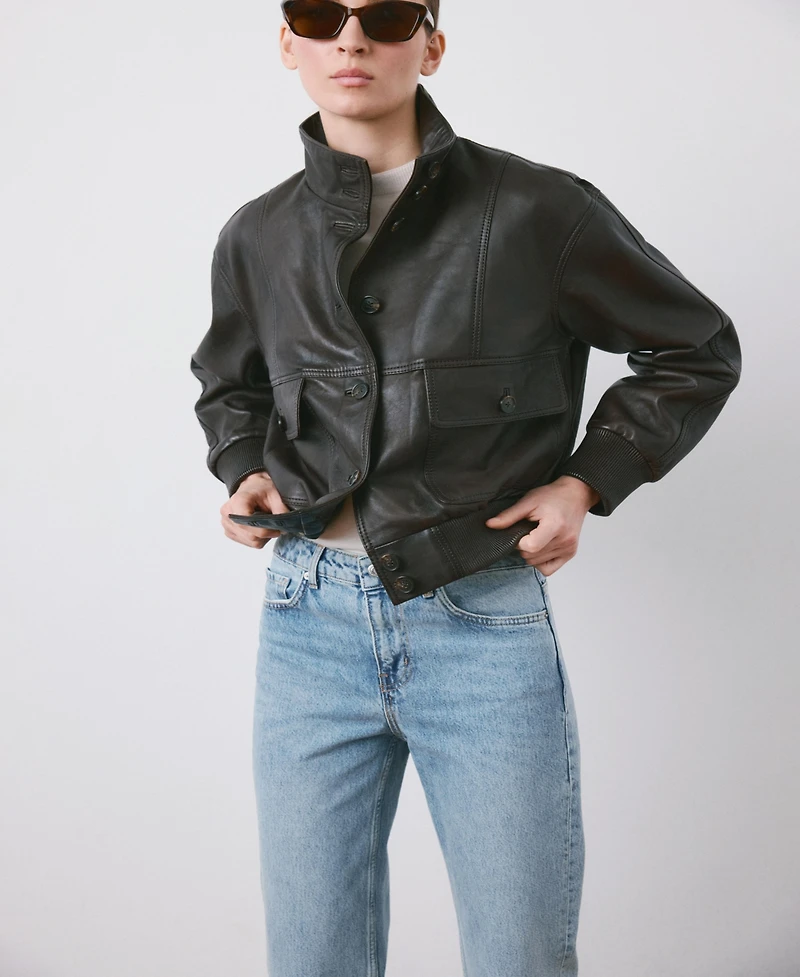 Mango Women's Mid-Rise Straight Jeans