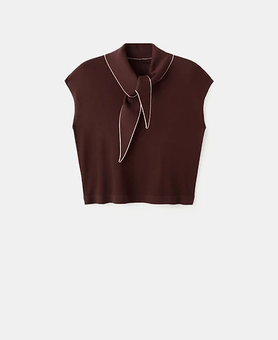 Mango Women's Handkerchief Detail Knit Top