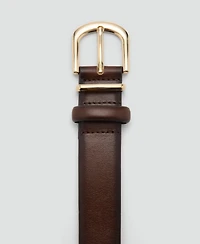 Mango Women's Buckle Leather Belt