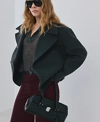 Mango Women's Seam Detail High-Waisted Wide Leg Jeans