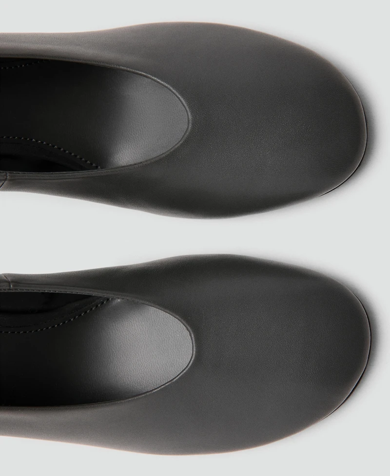 Mango Women's Round-Toe Leather High-Heeled Shoes