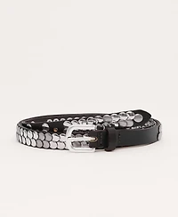 Mango Women's Stud Leather Belt