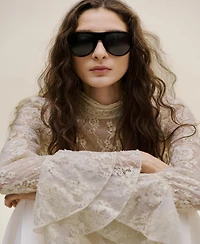 Mango Women's Ruffled Embroidered Blouse