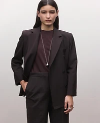 Mango Women's Double-Breasted Wool Suit Jacket