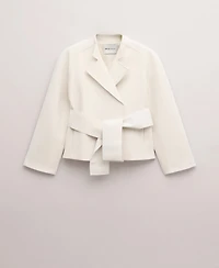 Mango Women's Lapels and Tie Belt Jacket