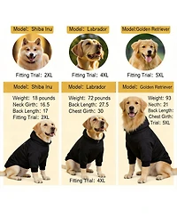 Aronkl Adjustable Hooded Raincoat for Medium Large Dogs with Reflective Edges