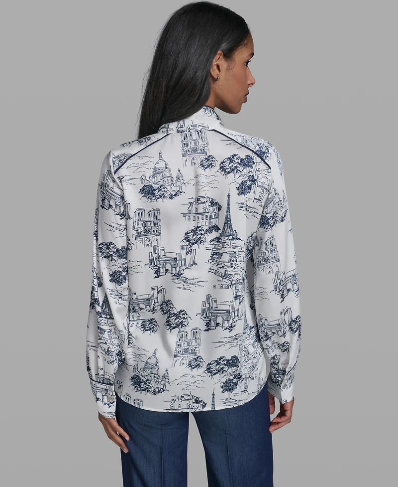 Karl Lagerfeld Paris Women's V-Neck Blouse