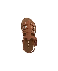 Bebe Little Girls Girl's Fashion Sandals – Dressy Shoes with Decorative Metal Charms
