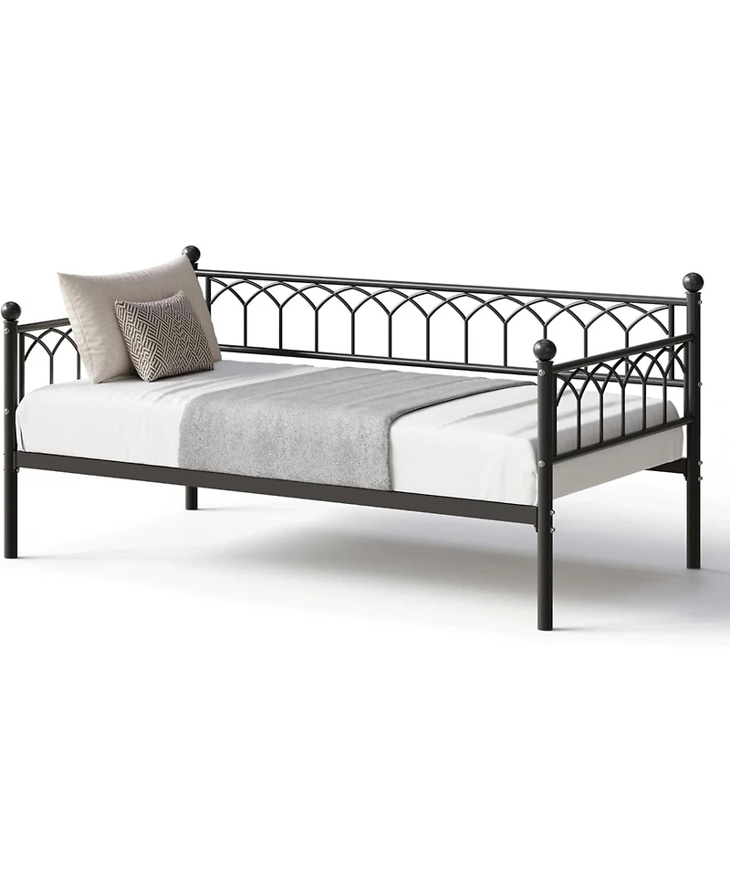 gaomon Twin Daybed, Sofa Bed Frame with Metal Steel Slat Support, Heavy Duty Frame, Space Saving, Easy Assembly, for Small Spaces