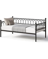 gaomon Twin Daybed, Sofa Bed Frame with Metal Steel Slat Support, Heavy Duty Frame, Space Saving, Easy Assembly, for Small Spaces